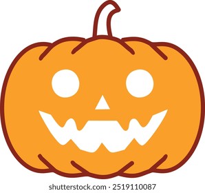 Halloween scary pumpkin with smile. The Main symbol of the Happy Halloween 
