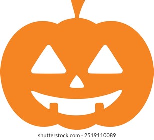 Halloween scary pumpkin with smile. The Main symbol of the Happy Halloween 