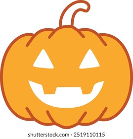 Halloween scary pumpkin with smile. The Main symbol of the Happy Halloween 