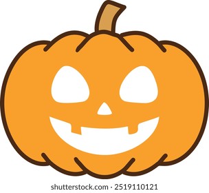 Halloween scary pumpkin with smile. The Main symbol of the Happy Halloween 