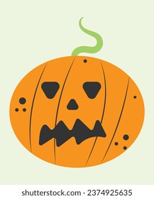 Halloween Scary Pumpkin Vector Artwork
