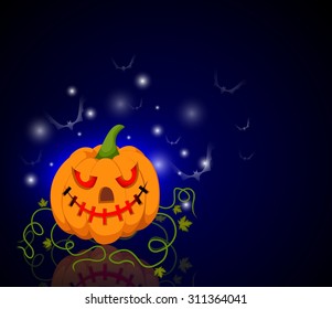 halloween scary pumpkins of illustration. 