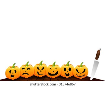 halloween scary pumpkins of illustration.
