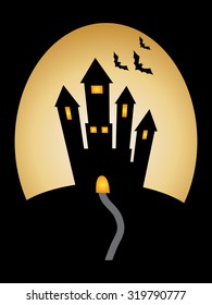 Halloween scary pumpkins silhouette background