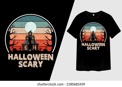 Halloween Scary Retro Vintage T Shirt Design