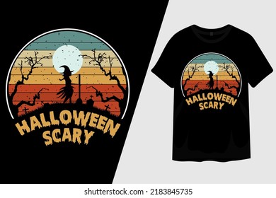 Halloween Scary Retro Vintage T Shirt Design