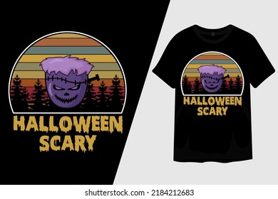 Halloween Scary Retro Vintage T Shirt Design
