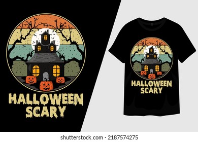 Halloween Scary Retro Vintage T Shirt Design