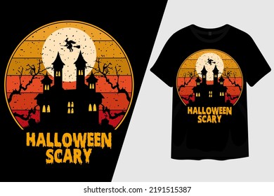 Halloween Scary Retro Vintage T Shirt Design