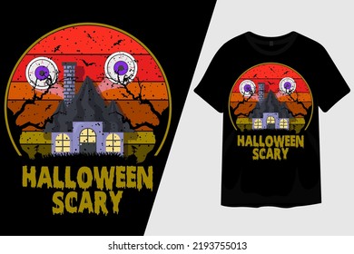 Halloween Scary Retro Vintage T Shirt Design