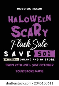 Halloween scary sale poster flyer social media post design