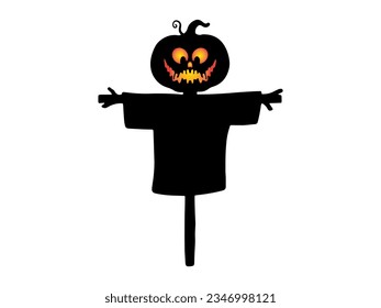 Halloween scary Scarecrow Silhouette Illustration