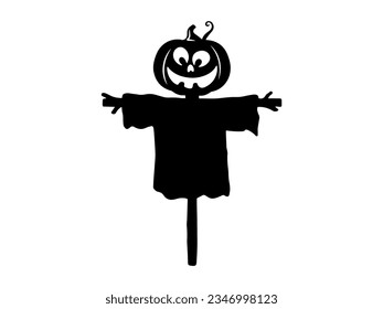 Halloween scary Scarecrow Silhouette Illustration