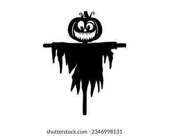 Halloween scary Scarecrow Silhouette Illustration