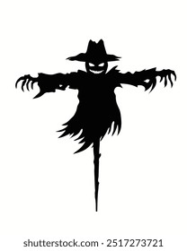 Halloween scary Scarecrow Silhouette Illustration