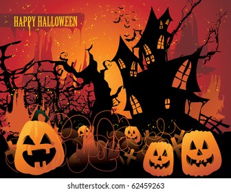 halloween scary scene vector