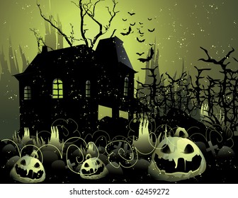 halloween scary scene vector