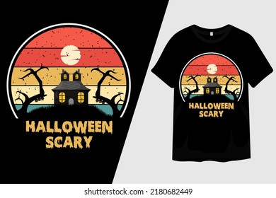 Halloween Scary Silhouette T Shirt Design