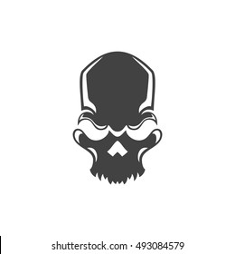 Halloween scary skull design element isolated on white vector illustration