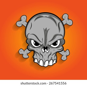 Halloween Scary Skull Vector