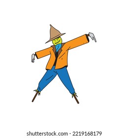 Halloween scary strawman. Suitable vector for design content and illustration in Halloween Event