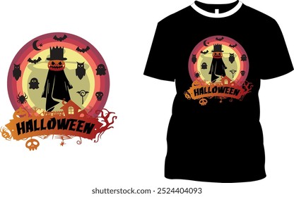 Modelo de design de camiseta assustadora de Halloween para Happay Halloween