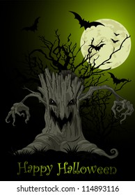 Halloween Scary tree background