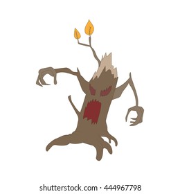 Halloween scary tree icon in cartoon style on a white background