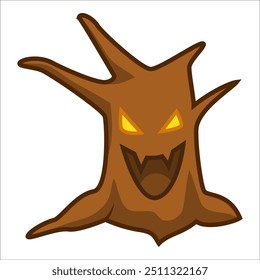 Halloween scary tree isolated on white background