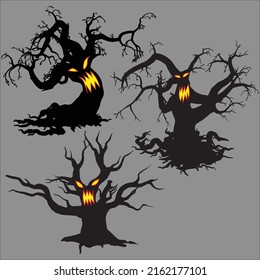 Halloween Scary Tree Vector Art, Evil Ghost tree Vector , For T shirt designs