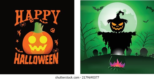 Halloween Scary vector t shirt design