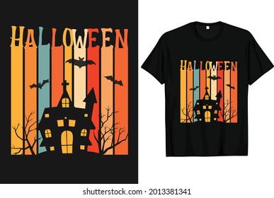 Halloween scary vintage t shirt design