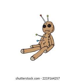 Halloween Scary Voodoo Doll. Suitable vector for design content and illustration in Halloween Event