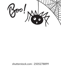 Halloween scary witch spider silhouette decoration