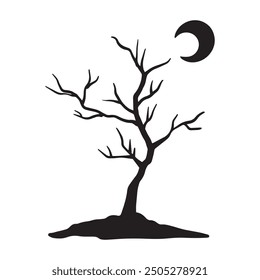 Halloween scary witch spider silhouette decoration