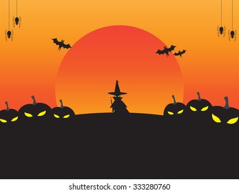 Halloween scene, vector