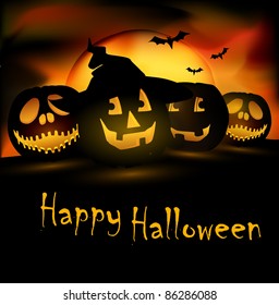 Halloween scene|editable eps. 10 vector graphic