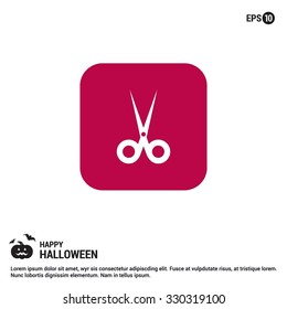 Halloween Scissors icon. Halloween Flat icons.  simple minimal, flat, solid, mono, monochrome, plain, contemporary style. Vector illustration web internet design elements