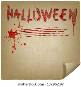 halloween scratched background - vector illustration