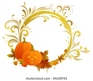 Halloween scroll round frame.