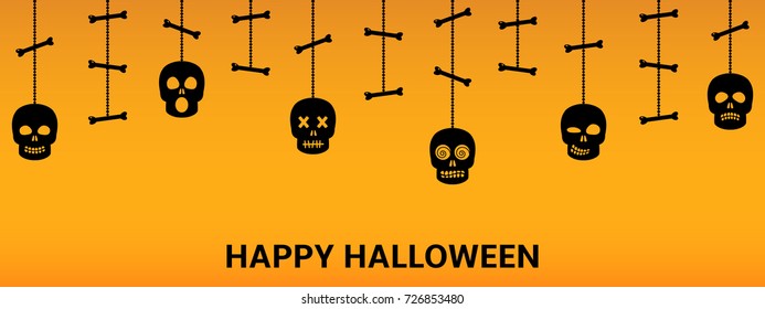 Halloween sculls hanging ornaments background