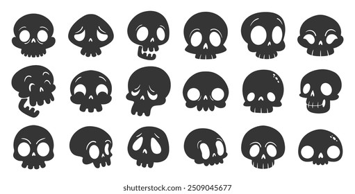 Halloween sculls silhouette illustration. Scull set