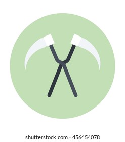 Halloween Scythe Colored Vector Icon