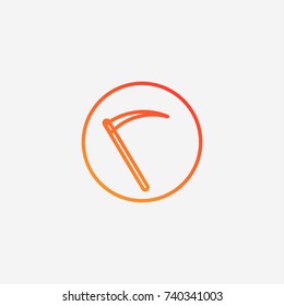 Halloween Scythe icon.gradient illustration isolated vector sign symbol