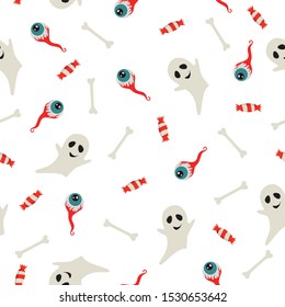 Halloween seamles pattern. Textile background. Card background