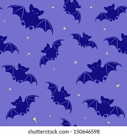 Halloween seamless background with bats