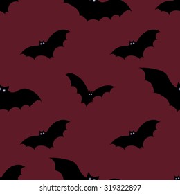 Halloween seamless background with bats