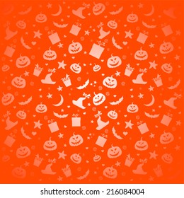 Halloween seamless background with bats and pumpkin. vector illustration 