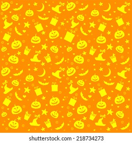 Halloween seamless background with bats and pumpkin. vector illustration 