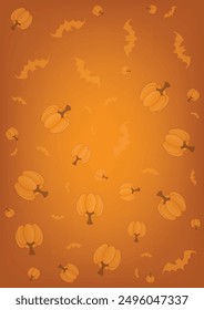 Halloween nahtloser Hintergrund mit Fledermäusen und Kürbis. Hintergrund Halloween mit Fantasie-Elemente Netz auf Orange. Hintergrundbilder der Website, Hintergrund der Herbstferien. EPS 10, Vektorgrafik